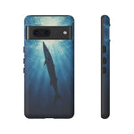 Barracuda Silhouette Phone Case, Sunlit Marine Art Tough Cover