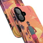 Retro Runner Sunset phone case | 80s Vaporwave jogging design
