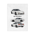240SX 1989 JDM Car Illustration Blanket | 240 SX Microfiber Throw