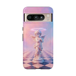 Praying Cherub Statue halo Vaporwave Aesthetic phone case