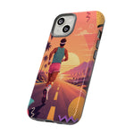 Retro Runner Sunset phone case | 80s Vaporwave jogging design