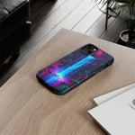 Neon Waterfall Jungle Night Vaporwave Art Tough Phone Case