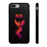 Glitch Phoenix Rising Art Tough Phone Case - Orange Pink Neon