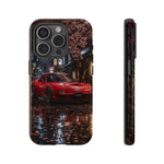 Red FD RX-7 Blossom Alley Tough Phone Case - Rain-Slicked Night