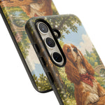 Cocker Spaniel Picnic Scene phone case | vintage dog art