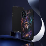 Cosmic Wolf Phone Case, Galaxy Nebula Portrait Tough Cover, Gift