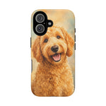 Goldendoodle Fluffy Curls Portrait Art Tough Phone Case