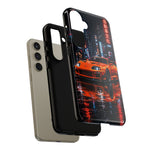 Orange Supra Phone Case, Neon City Night JDM Sports Car Tough Cover