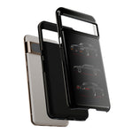 Black GNX Phone Case, Three-View Muscle Car Vector Tough Cover