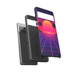 Classic Grid Sunset Vaporwave Art Tough Phone Case