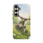 Playful Dog in Meadow Great Dane phone case | Puppy Art Tough Cover