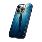 Barracuda Silhouette Phone Case, Sunlit Marine Art Tough Cover