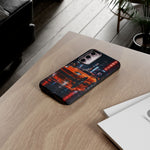 Orange Supra Phone Case, Neon City Night JDM Sports Car Tough Cover