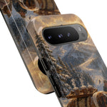 Saint Bernard Winter Rescue phone case | snowy mountain dog scene