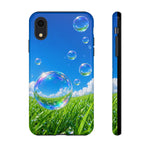 Bubbles Over Grass phone case | Tough Cover