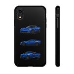 Blue C6 Z06 Phone Case, Three-View Vector Cover, Gift