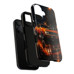 Orange Cuda Phone Case, Rainy City Night Muscle Car Tough Cover