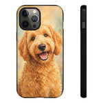 Goldendoodle Fluffy Curls Portrait Art Tough Phone Case