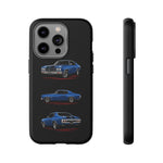1970 Chevelle SS Phone Case Blue, Three-View Vector Tough Cover