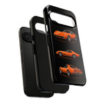 C3 Corvette Art Phone Case Orange, Three-View Vector Cover, Gift