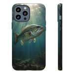 Largemouth Bass Phone Case, Sunlit Underwater Tough Cover, Gift
