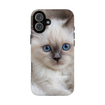 Ragdoll Kitten Phone Case, Blue Eyes Macro Portrait Cover, Gift