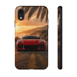 C8 ZR1 Corvette Phone Case, Red Foggy Coastal Road Cover