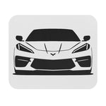 C8 Mouse Pad Front View Line Art Desk Mat Chevy Sports Car Gift for Fans