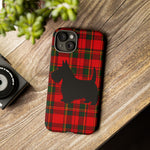 Scottish Terrier Silhouette Plaid Art Tough Phone Case