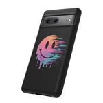Melting Glitch Smiley Face Phone Case Trippy Tough Case