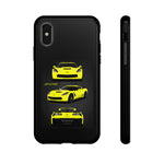 C7 Z06 Phone Case Featuring Yellow Chevy Supercar Artwork