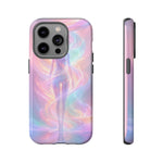 Pastel Aura Phone Case, Swirling Silhouette 3D Cover, Gift