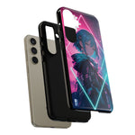 Anime Girl Phone Case Teal, Neon Kanji Calm Gradient Tough Cover
