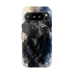 Black Lab Watercolor Art Tough Phone Case - Dog Portrait