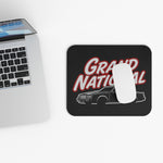 Grand National car Mouse Pad | Retro GNX outline, black racing typography