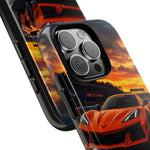 Orange C8 Z06 Flat Plane V8 Speed Art Tough Phone Case