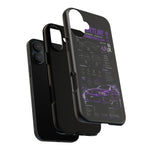 R33 Skyline Infographic Phone Case, Purple Spec Sheet Cover