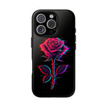 Glitch Rose Neon Phone Case Vaporwave Tough Cover