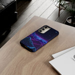 Retro Neon Mountains Phone Case | Vaporwave Galaxy Landscape