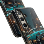 Vintage Teal 1957 Bel Air Classic Car Tough Case | Retro Rainy City Phone Cover