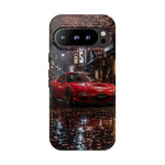 Red FD RX-7 Blossom Alley Tough Phone Case - Rain-Slicked Night
