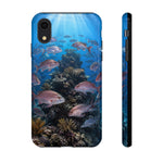 Snapper Reef Phone Case, Sunlit School Ocean Fishing Tough Cover