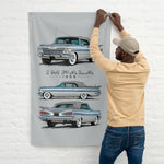 1959 Impala Convertible Silver Banner 34x56 Garage Man Cave Wall Decor Gift