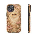 Persian Cat Floral Art Nouveau Tough Phone Case