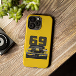 1969 Camaro Z28 Yellow Front View Muscle Car Tough Phone Case