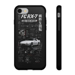 White FC RX7 Phone Case, Rotary JDM Infographic Spec Cover