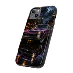 67 GTO Phone Case Purple, Rainy City Night Muscle Car Tough Cover