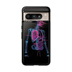 Neon Anatomical Skeleton Phone Case | Internal Displacement Art
