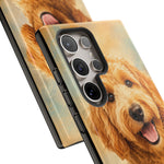 Goldendoodle Fluffy Curls Portrait Art Tough Phone Case
