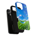 Bubbles Over Grass phone case | Tough Cover
